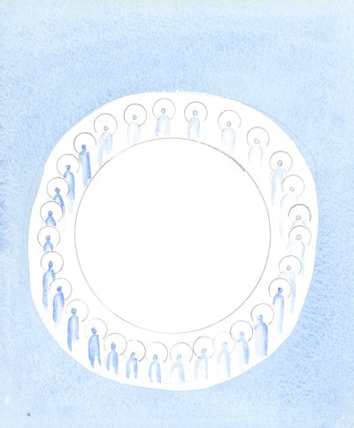A három isteni személy egyesül és tevékeny az Istenség egységében, mintha szüntelen közösségben keringene, 2003 (papíron nem) alkotó: Elizabeth Wang