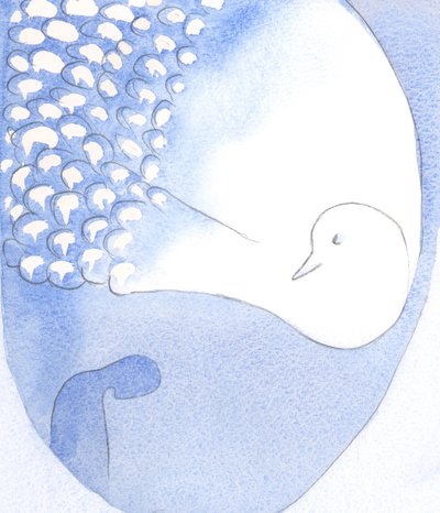 A legszentebb szellem - gyönyörű madárnak, vakítóan fehér tollakkal - jelen van és munkálkodik bennünk, 2001 (papíron nem) alkotó: Elizabeth Wang