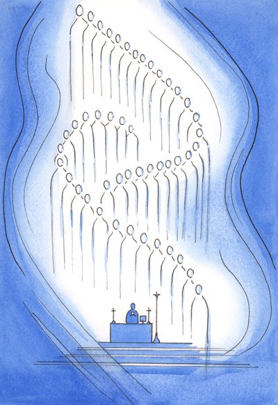 A szentek velünk vannak a szentélyben, 2001 (papíron) alkotó: Elizabeth Wang