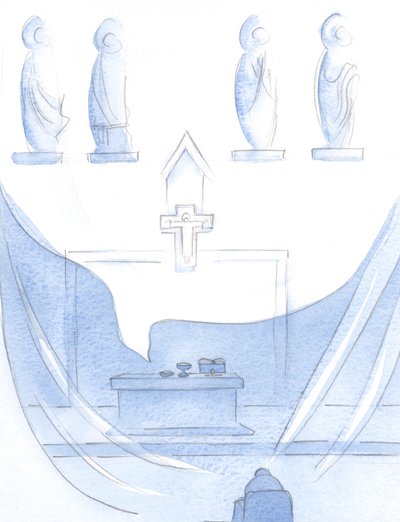 Aztán felemelte lelkemet, néma szárnyakon, saját „tudatlan” imájába., 2001 (papíron nélkül) alkotó: Elizabeth Wang