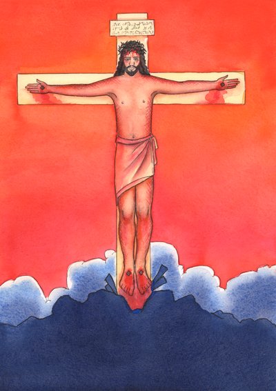 Krisztus azon barátai, akik nem tudnak elmenni a misére, úgy viselkednek, mint Krisztus réges-rég barátai, akik elfutottak, amikor Krisztust letartóztatták és keresztre feszítették., 2004 (papíron nem) alkotó: Elizabeth Wang