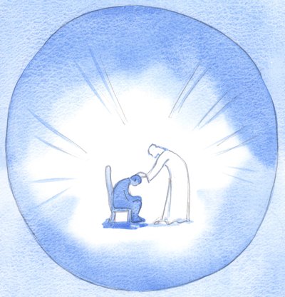 Bár isteni, Krisztus valóban ember, és örömmel vigasztal minket, rokonait, azonnal válaszol őszinte imáinkra, 2002 (papíron nem) alkotó: Elizabeth Wang