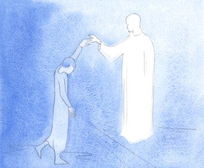 Ha hagyja magát, hogy Krisztus, az Ő Lelke vezesse, olyan, mint egy táncosnő, aki bízik partnerében, hogy minden mozdulatát vezesse, 2001 (papíron nélkül) alkotó: Elizabeth Wang