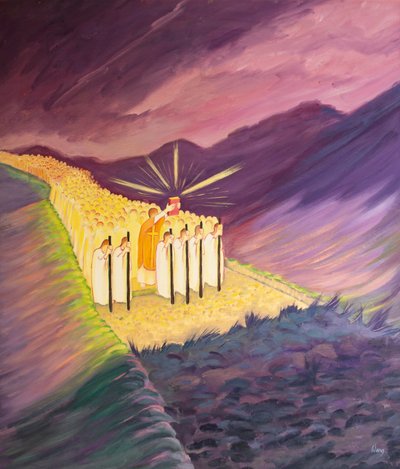 A Szent Hagyományban járunk, a Szentírás és az Egyház tanítása által vezérelve, 2001 (olaj a fedélzeten) alkotó: Elizabeth Wang