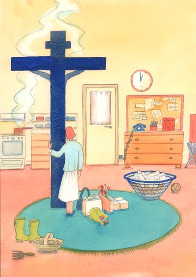 Aki imádja Krisztust a misén, és lélekben vele akar maradni egész nap, az általa dicsérhet és hálát adhat az Atyának egész nap, 2003 (papíron) alkotó: Elizabeth Wang