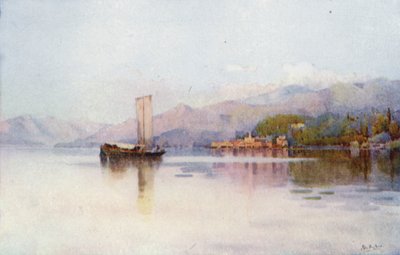 Bellagio, Comói-tó (színes litho) alkotó: Ella Du Cane