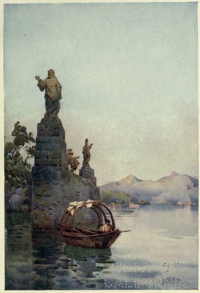 A Villa Arconati bejárata, Lago di Como, Illusztráció: "Az olasz tavak", Richard Bagot alkotó: Ella Du Cane