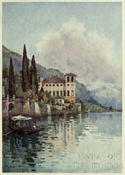 Gravedone, Lago di Como, Illusztráció: "Az olasz tavak", Richard Bagot alkotó: Ella Du Cane
