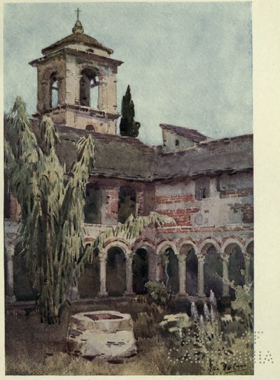 Chiostro di Piona, Comói-tó, Illusztráció: "Az olasz tavak", Richard Bagot alkotó: Ella Du Cane
