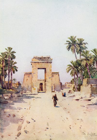 Euergetes kapuja, Karnak (színes litó) alkotó: Ella Du Cane