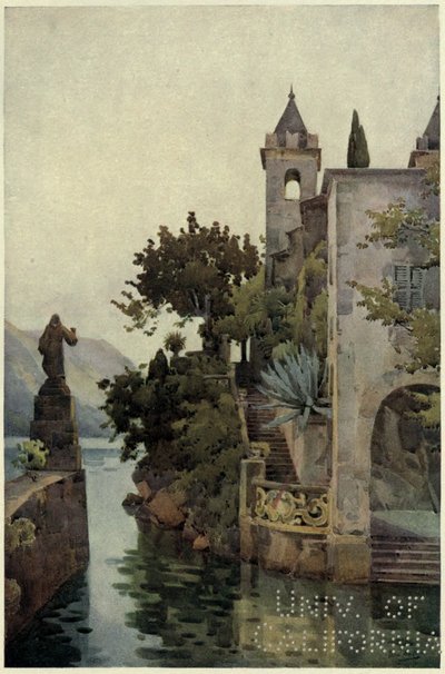 Villa Arconati, Comói-tó, Illusztráció: "Az olasz tavak", Richard Bagot alkotó: Ella Du Cane