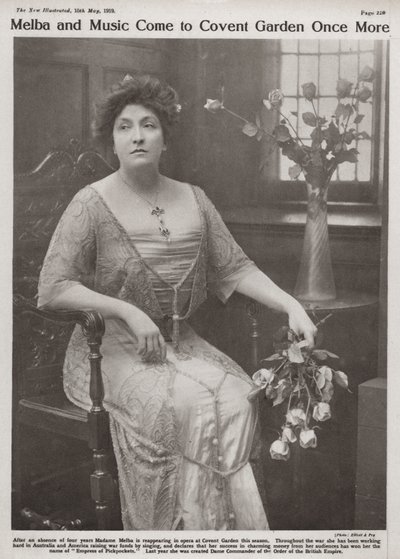 Dame Nellie Melba, ausztrál operaénekes (f/w fotó) alkotó: Elliott and Fry Photography Studio