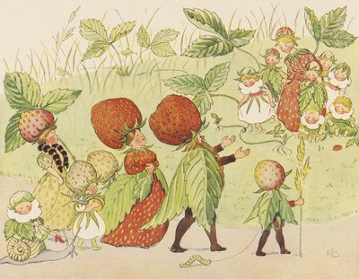 Lasse a kertben – Az epercsalád alkotó: Elsa Beskow