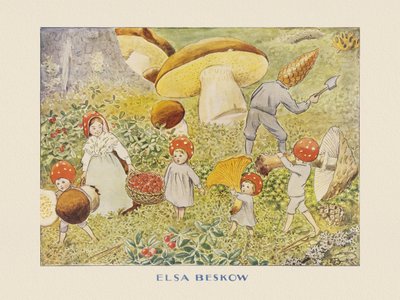 A Mushroom Kids manók alkotó: Elsa Beskow
