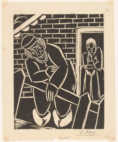 Gazda a háza előtt alkotó: Else Berg (signed by artist)