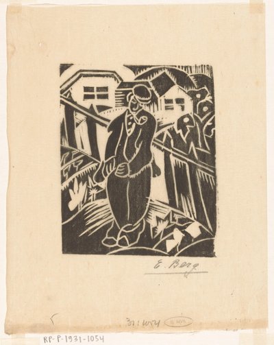 Ember a zöldséges kertben alkotó: Else Berg (signed by artist)