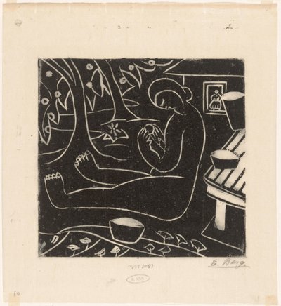 ülő nő alkotó: Else Berg (signed by artist)