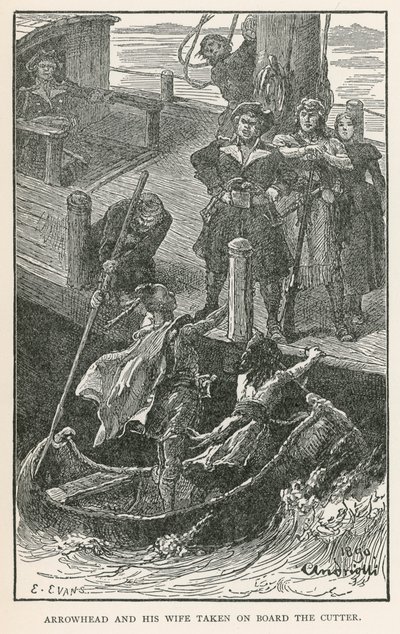 Arrowhead és felesége a Cutter fedélzetén (metszet) alkotó: Elviro Michael Andriolli