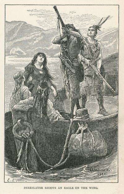 Szarvasölő lő egy sast a szárnyán (metszet) alkotó: Elviro Michael Andriolli