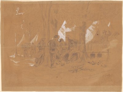 Camp Ellsworth, Alexandria közelében – Öt Zouave alkotó: Emanuel Gottlieb Leutze