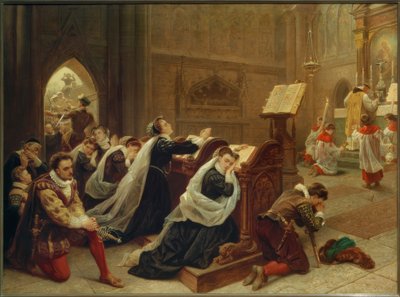 Maria Stuart… az első mise hallatán / Gem. Emanuel Leutze alkotó: Emanuel Gottlieb Leutze