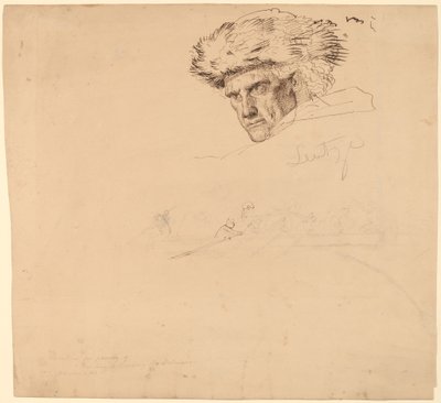 Tanulmányok a "Washington Crossing the Delaware" számára [recto] alkotó: Emanuel Gottlieb Leutze