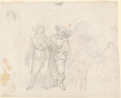 Két Cavaliers [recto] alkotó: Emanuel Gottlieb Leutze