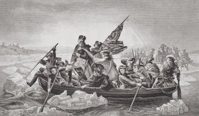 Washington átkel a Delaware-en Trenton (New Jersey állam) közelében, 1776 karácsonya, az „Illustrations of English and Scottish History” II. kötetből alkotó: Emanuel Gottlieb Leutze