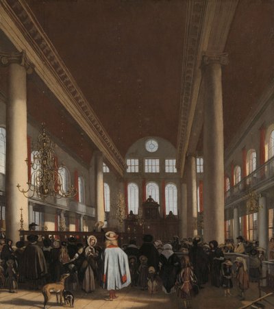 Az amszterdami portugál zsinagóga belseje, 1680 alkotó: Emanuel de Witte