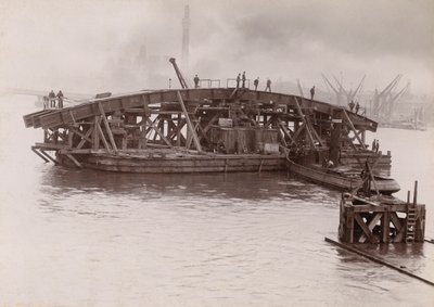 A Vauxhall híd építése, London, 1903-1904 alkotó: Emberson and Sons