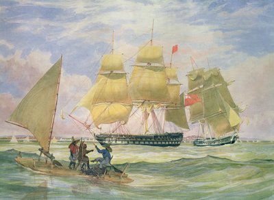 A HM 1829-ben szállítja a Gangest és a Sapphire-t Pernambucónál alkotó: Emeric Essex Vidal