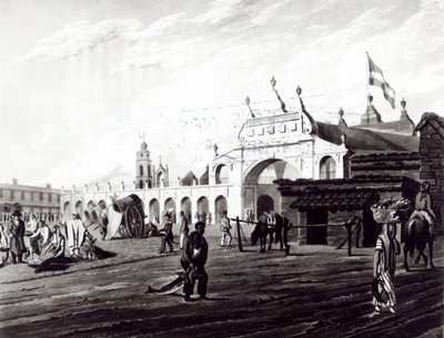 Market Place, vésette Daniel Havell (1785-1826) 1820 alkotó: Emeric Essex Vidal