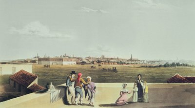 Buenos Aires általános képe a Plaza del Torosról, Buenos Aires és Montevideo festői illusztrációiból, 1820 alkotó: Emeric Essex after Vidal
