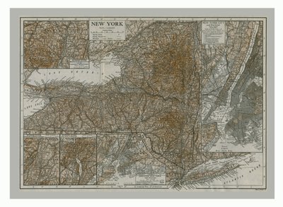 New York térképe, 1900-as évek. alkotó: Emery Walker