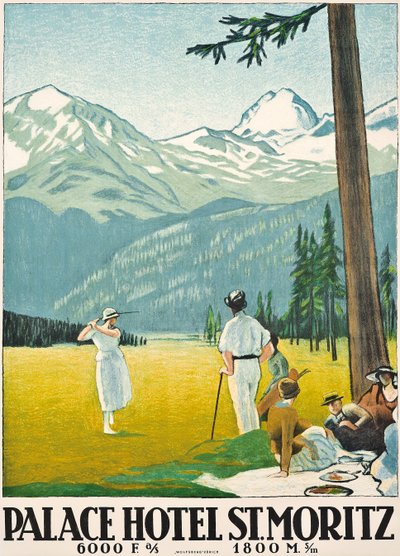 A St. Moritz-i Palace Hotelt reklámozó plakát alkotó: Emil Cardinaux