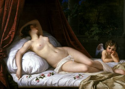 Fekvő Vénusz Ámorral, 1839 alkotó: Emil Jacobs