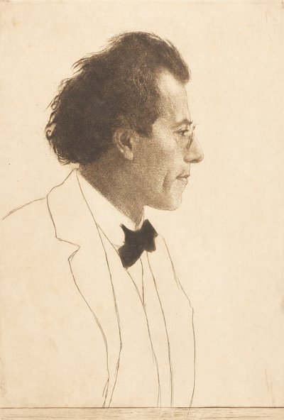 Gustav Mahler zeneszerző portréja 1860-1911, 1902. alkotó: Emil Orlik