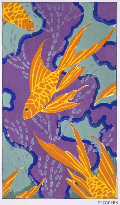 Tervezési motívum a „Bouquets and Frondaisons, 60 color motívum” című kiadványból, Párizs, 1920-as évek végén (stencilnyomat) alkotó: Émile Allain Séguy