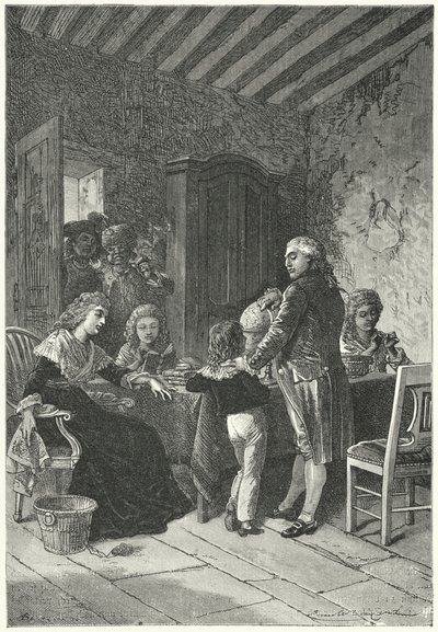 XVI. Lajos és családja bebörtönözték a templomban alkotó: Emile Antoine (after) Bayard