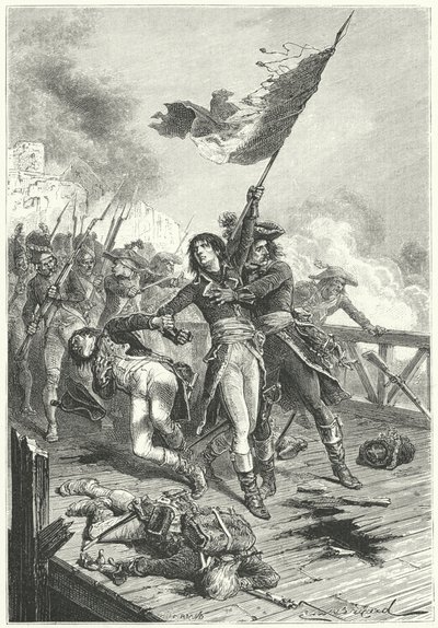 Bonaparte Napóleon az Arcole-i hídon alkotó: Emile Antoine (after) Bayard