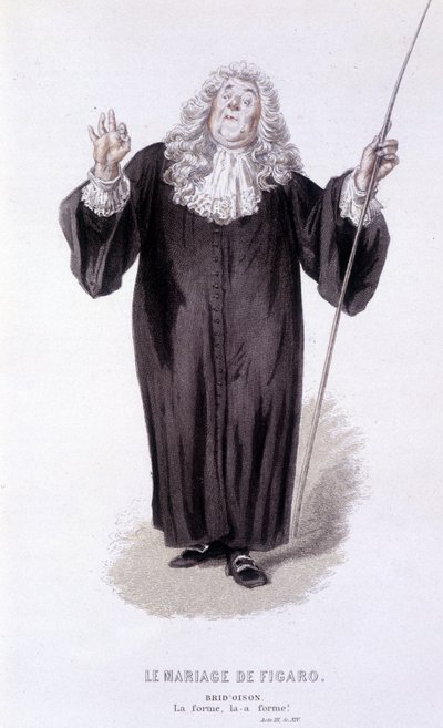 Beaumarchais (1732-1799) teljes munkája, Edouard Fournier. Emile Bayard rajza. Szerk. Laplace, Sanchez et Cie, Párizs 1876. Ez Brid