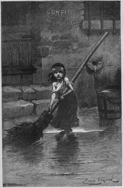 Cosette, illusztráció Victor Hugo „Les Miserables” című művéből alkotó: Emile Antoine Bayard