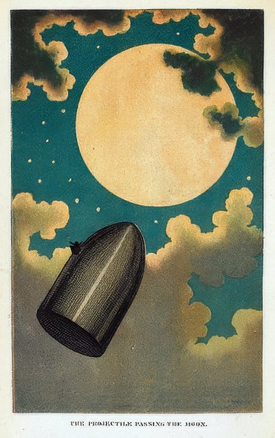 Illusztráció Jules Verne A Földtől a Holdig című könyvéhez. 1877 alkotó: Emile Antoine Bayard