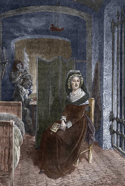 Marie Antoinette-et bezárták a párizsi Conciergerie börtönbe alkotó: Emile Antoine Bayard