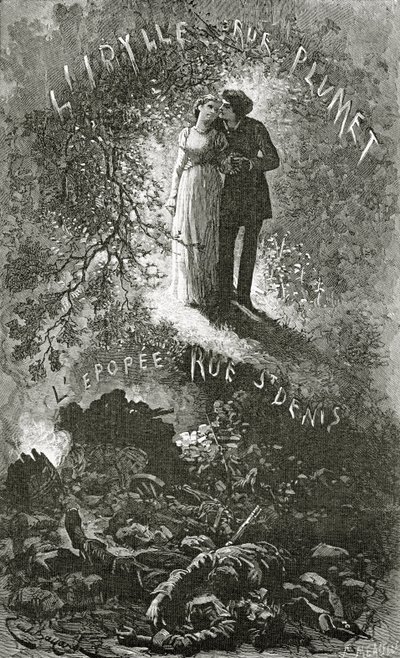 Marius és Cosette, 19. század (bw-metszet) alkotó: Emile Antoine Bayard