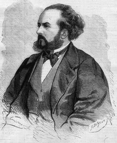Gustave Hippolyte (Gustave-Hippolyte) Roger (1815-1879) francia tenor portréja - Emile Bayard rajza alkotó: Emile Antoine Bayard