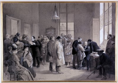 Az oltás jelenete a Normál Iskola laboratóriumában 1886-ban (rajz) alkotó: Emile Antoine Bayard