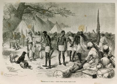 Az expedíció pimasz hordozói láncra fűzték Emile Bayard rajzát, hogy illusztrálják a történetet: Afrika szerte, Zanzibártól (Tanzánia) Bengueláig (Angola), 1872-től 1876-ig, V. H. Cameron hadnagy. Gravírozás a Le tour du monde-ban alkotó: Emile Antoine Bayard