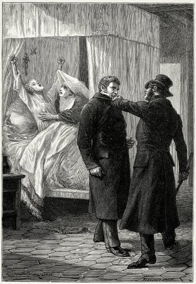 Victor Hugo "Nyomorultak": Jean Valjean, aki Monsieur Madeleine néven gazdagodott meg, jót tesz maga körül. De ellensége, Javert rendőrfelügyelő gyanút fog, és végül letartóztatja, Fantine (Cosette anyja) pedig meghal. Val alkotó: Emile Antoine Bayard