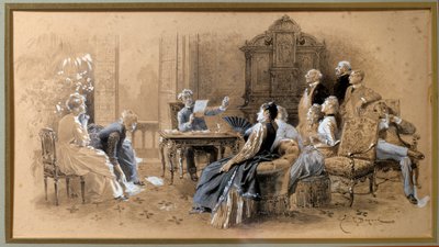 Ifj. Alexandre Dumas (1824-1895) író, aki Emile Bayard (1837-1891) Lavis d
